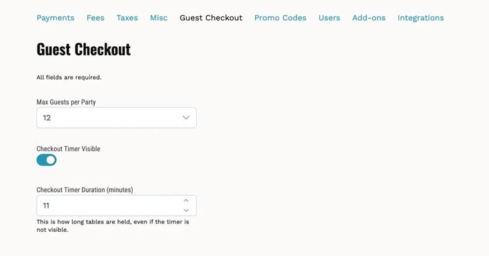 Checkout timer